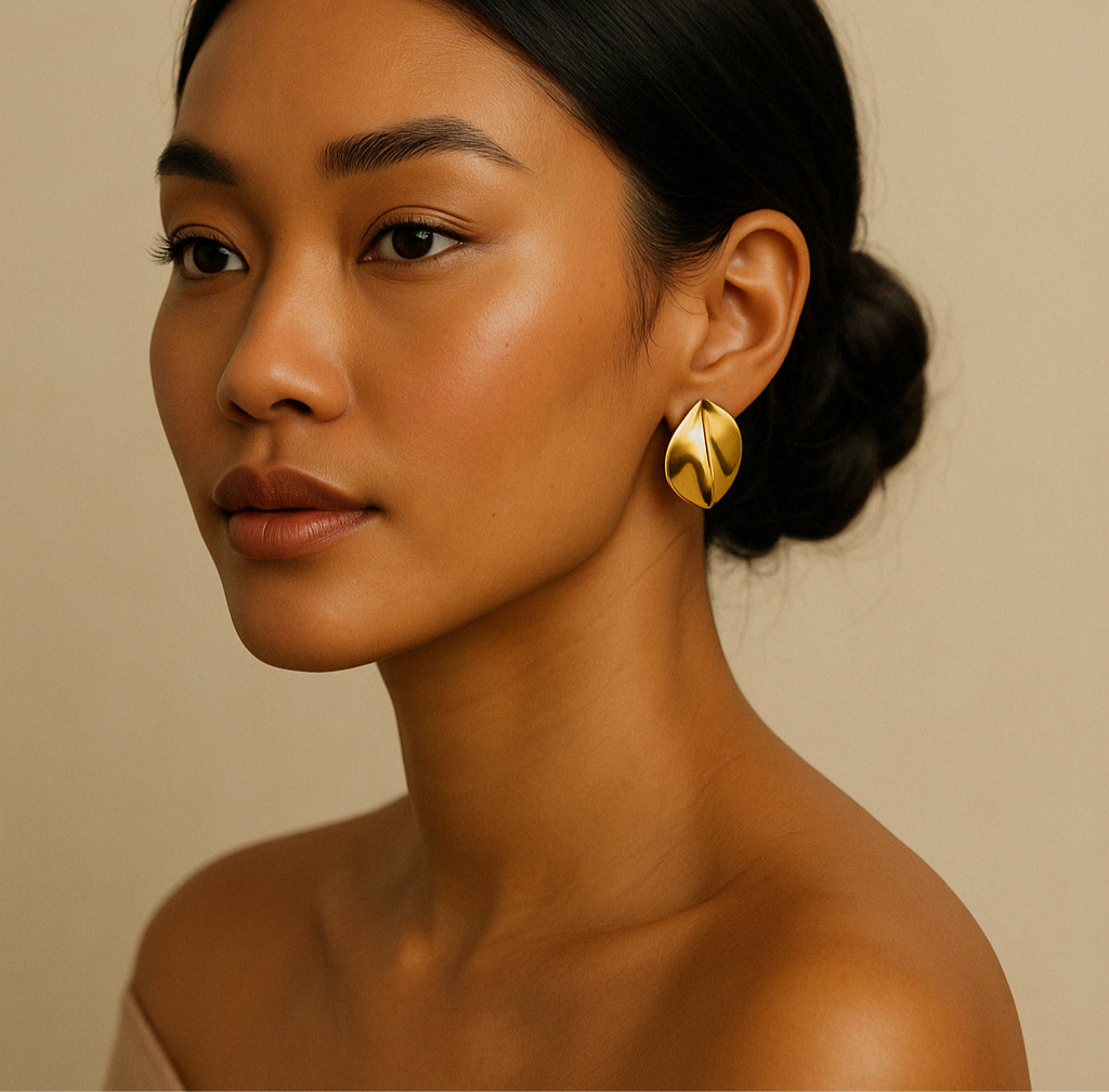 Boucles d’oreilles « feuille dorée »